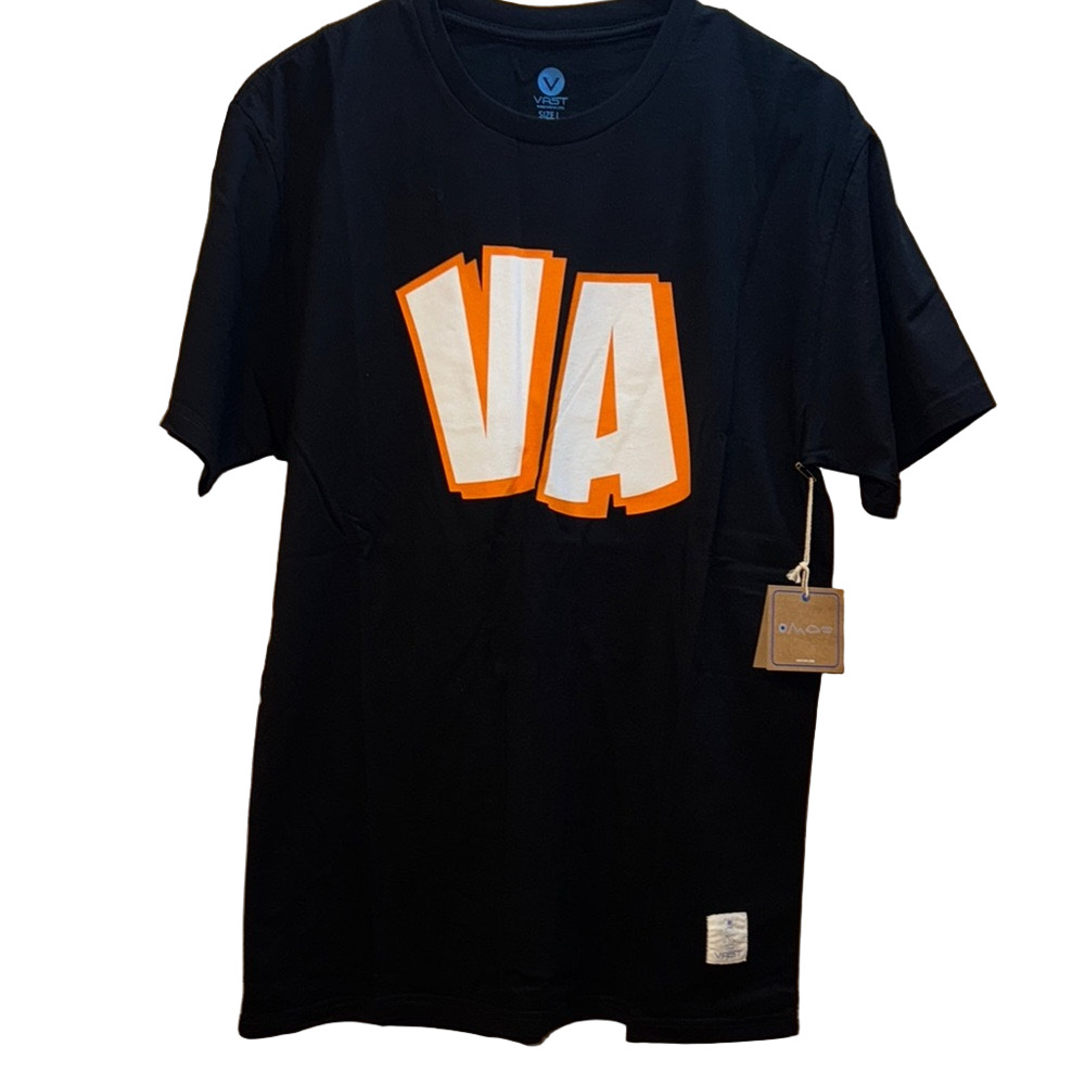 VAST Graphic Tee Black and Orange Mens Large NWT